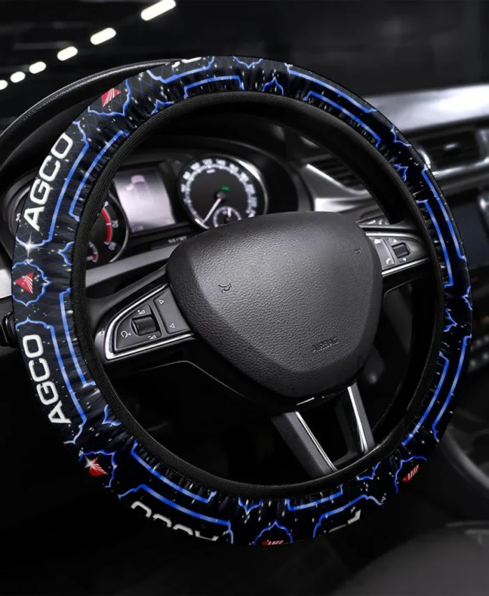 Agricultural Machinery Steering Wheel Cover 3D Print, All-Season Driver's Grip Cover CAR550 - Blue