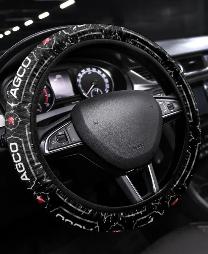 Farming Equipment Steering Wheel Cover 3D Print, Premium Car Fan Grip Cover CAR550 - White