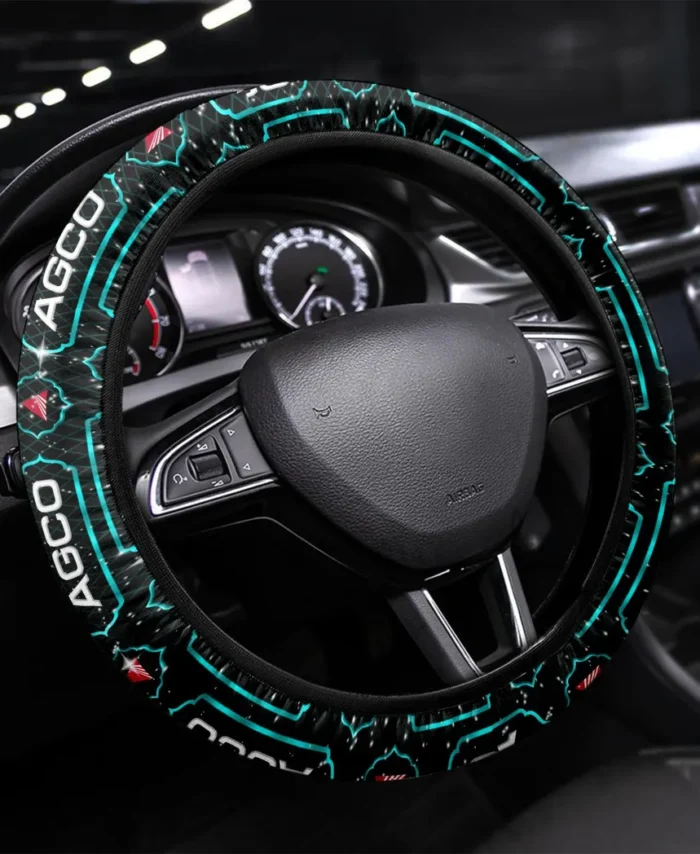 Harvest & Tillage Steering Wheel Cover 3D Print, Custom Road Grip Cover CAR145 - Cyan