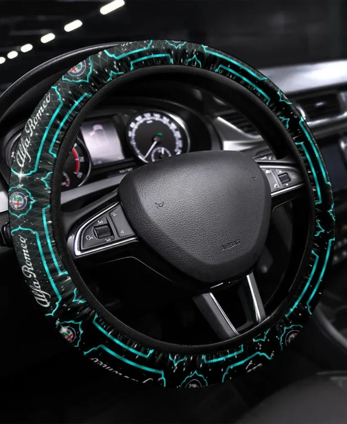 Vintage Ride Steering Wheel Cover 3D Print, Luxury Driver Comfort Wheel Cover CAR550 - Cyan