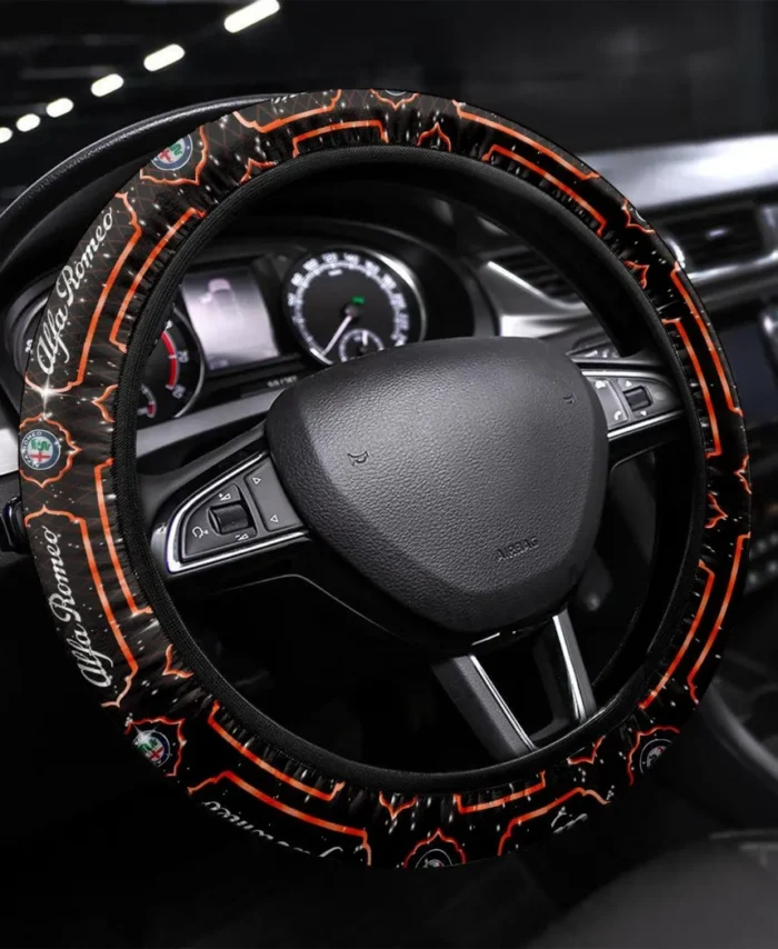 Italian Classic Steering Wheel Cover 3D Print, Premium Car Fan Grip Cover CAR550 - Orange
