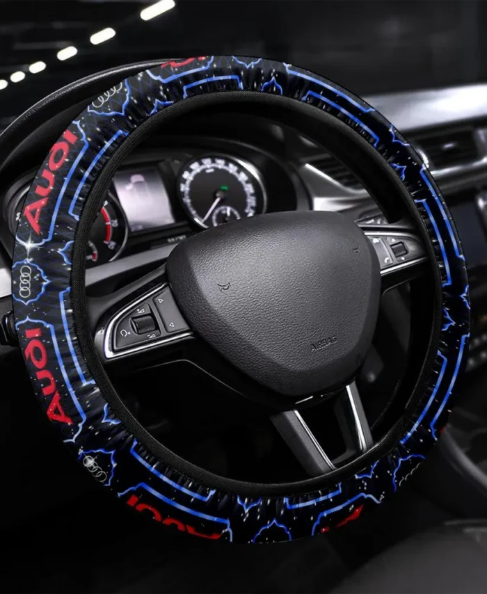 High-End Car Steering Wheel Cover 3D Print, Premium Car Fan Grip Cover CAR550 - Blue