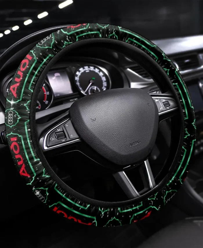 Premium Steering Wheel Cover 3D Print, All-Season Driver's Grip Cover CAR550 - Green