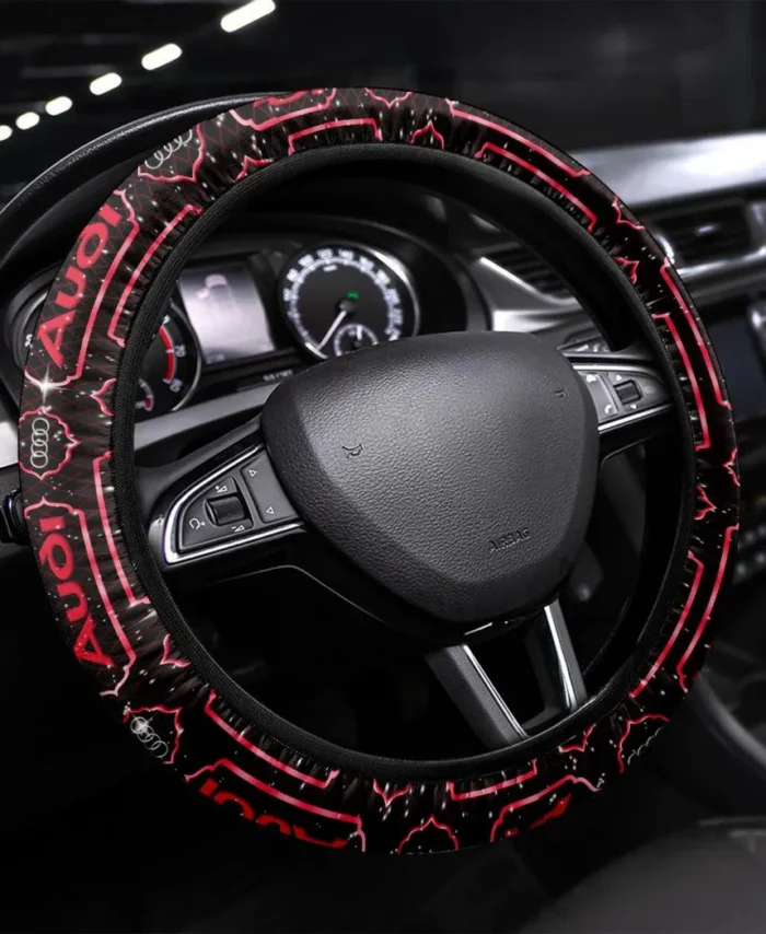 Performance Sedan Steering Wheel Cover 3D Print, Road-Ready Driver Wheel Cover CAR550 - Red