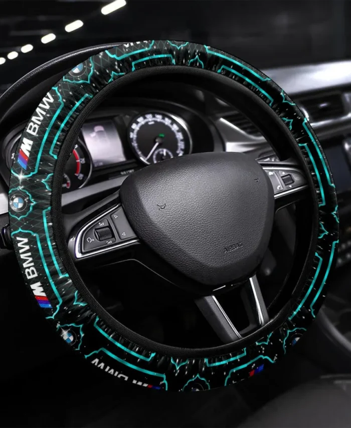 Racing Coupe Steering Wheel Cover 3D Print, High-Performance Steering Cover CAR550 - Cyan