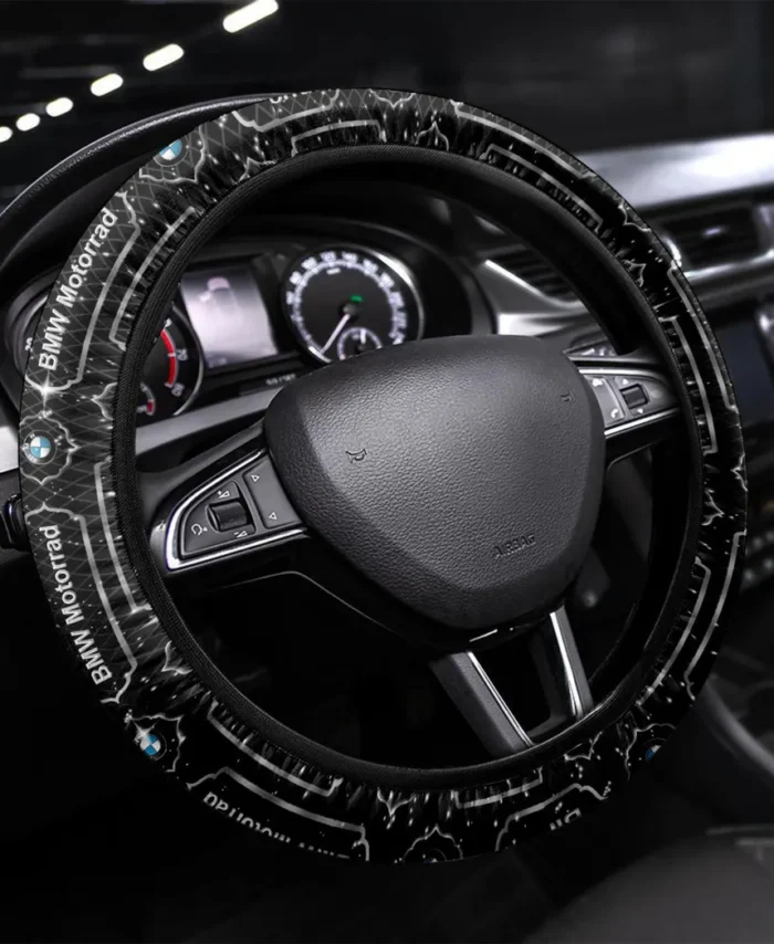 Adventure Motorcycle Steering Wheel Cover 3D Print, Luxury Driver Comfort Wheel Cover CAR550 - White