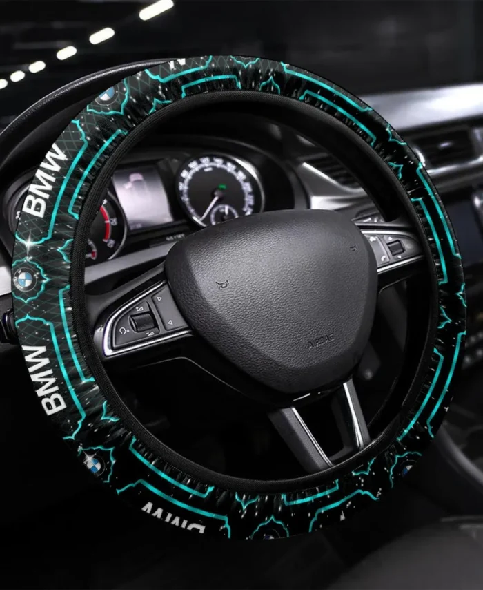 Executive Sedan Steering Wheel Cover 3D Print, Garage Lifestyle Wheel Cover CAR550 - Cyan
