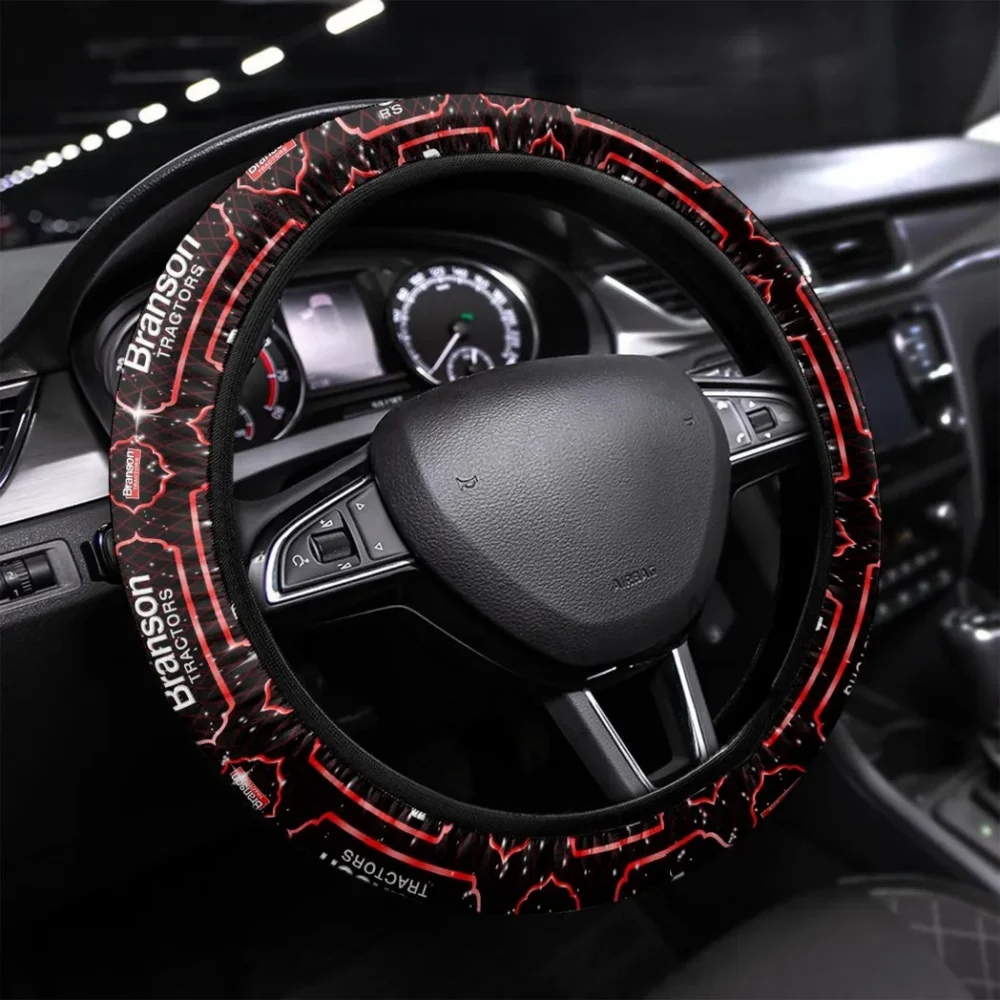 Agricultural Tractor Steering Wheel Cover 3D Print, Custom Automotive Grip Wheel Cover CAR145 - Red