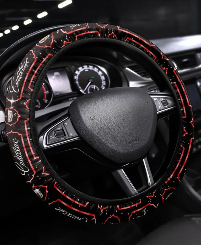 Executive Luxury Steering Wheel Cover 3D Print, Garage Lifestyle Wheel Cover CAR550 - Red
