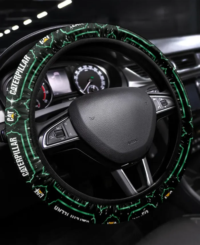 Site Work Machine Steering Wheel Cover 3D Print, Custom Road Grip Cover CAR550 - Green