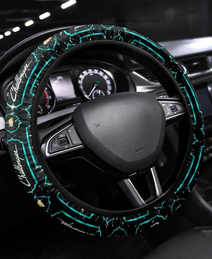 Racing-Inspired Car Steering Wheel Cover 3D Print, Performance Grip Steering Cover CAR550 - Cyan