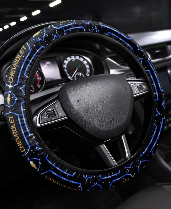 Pickup Truck Steering Wheel Cover 3D Print, Premium Car Fan Grip Cover CAR550 - Blue
