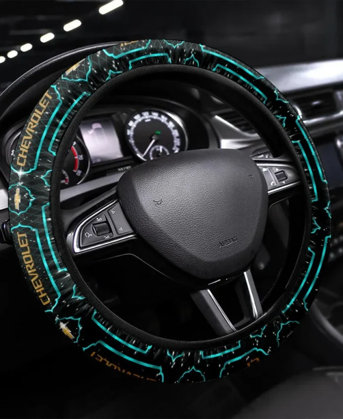 Practical Hatchback Steering Wheel Cover 3D Print, Driver's Essential Steering Cover CAR550 - Cyan
