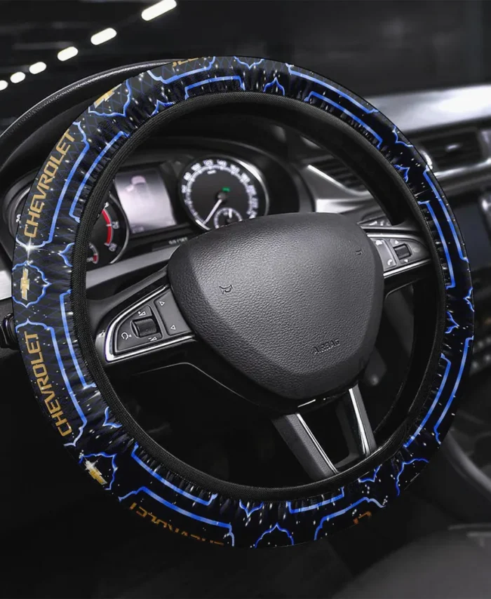 Everyday Utility Steering Wheel Cover 3D Print, Custom Road Grip Cover CAR146 - Blue
