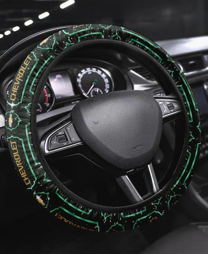 Reliable Family Car Steering Wheel Cover 3D Print, High-Performance Steering Cover CAR146 - Green