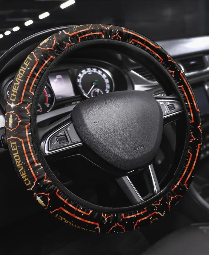 Practical Hatchback Steering Wheel Cover 3D Print, Sleek Leather Car Wheel Cover CAR146 - Orange