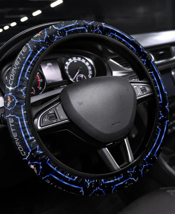 Custom-Built Sports Car Steering Wheel Cover 3D Print, All-Season Driver's Grip Cover CAR550 - Blue