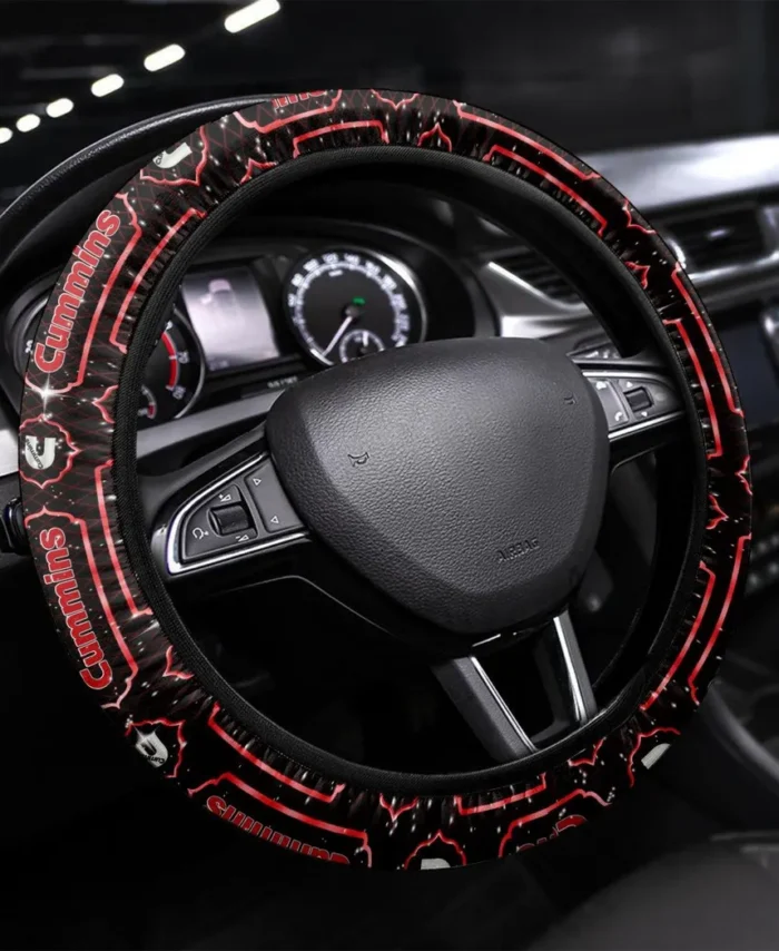 PowerPulse Motors Steering Wheel Cover 3D Print, Custom Car Culture Wheel Cover CAR550 - Red