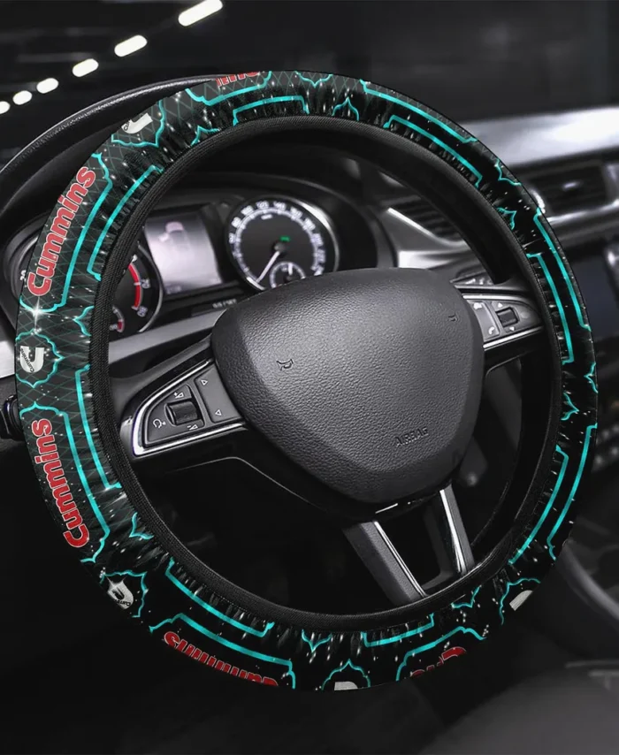 PowerPlMotors Steering Wheel Cover 3D Print, Motorsport Style Steering Cover CAR146 - Cyan