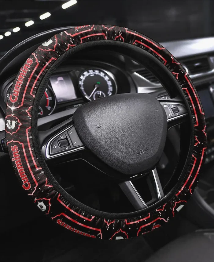 PowerPlMotors Steering Wheel Cover 3D Print, Classic Car Style Wheel Cover CAR146 - Red