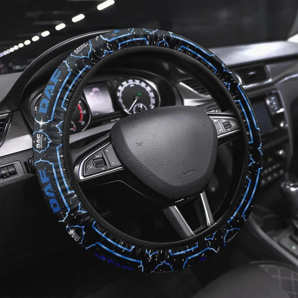 Freight Truck Steering Wheel Cover 3D Print, Auto Fan Comfort Wheel Cover CAR146 - Blue