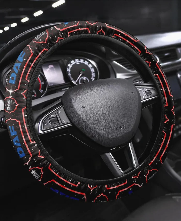 Road Hauler Steering Wheel Cover 3D Print, Sporty Road Warrior Cover CAR146 - Red