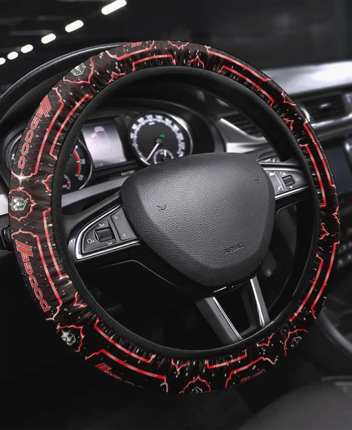 Retro Car Steering Wheel Cover 3D Print, Custom Ride Control Wheel Cover CAR146 - Red