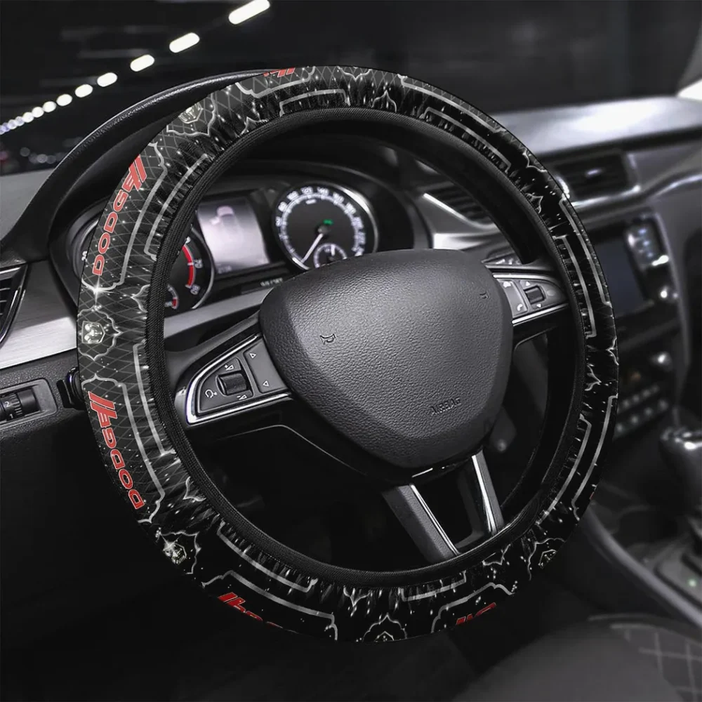 Classic Car Steering Wheel Cover 3D Print, Premium Car Fan Grip Cover CAR146 - White