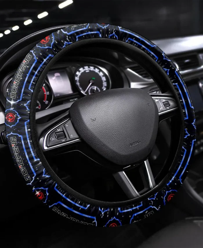 Drivemaxs Steering Wheel Cover 3D Print, Custom Road Grip Cover CAR550 - Blue