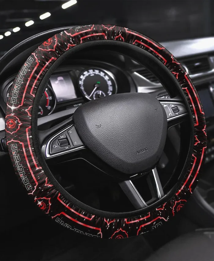 Dominion Motors Steering Wheel Cover 3D Print, Modern Motorsport Grip Cover CAR146 - Red