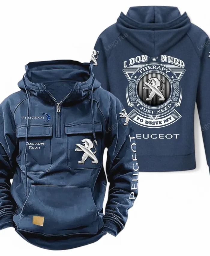 Everyday Driver Tactical Quarter Zip Hoodie, Exclusive Logo Hoodie For Car Enthusiasts CAR106 - Dark Blue