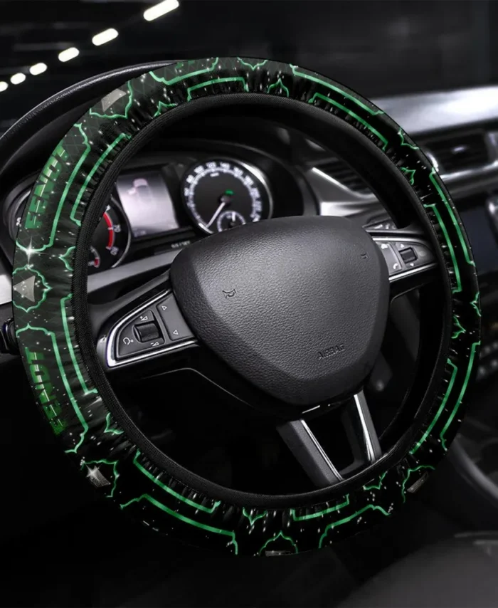 Smart Farm Tractor Steering Wheel Cover 3D Print, Auto Fan Comfort Wheel Cover CAR550 - Green