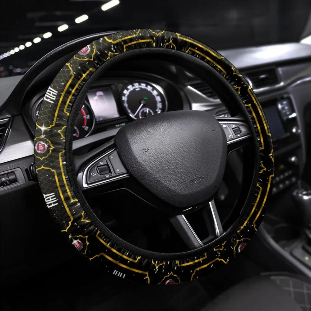 Vintario Autos Steering Wheel Cover 3D Print, Driver's Everyday Comfort Cover CAR550 - Yellow