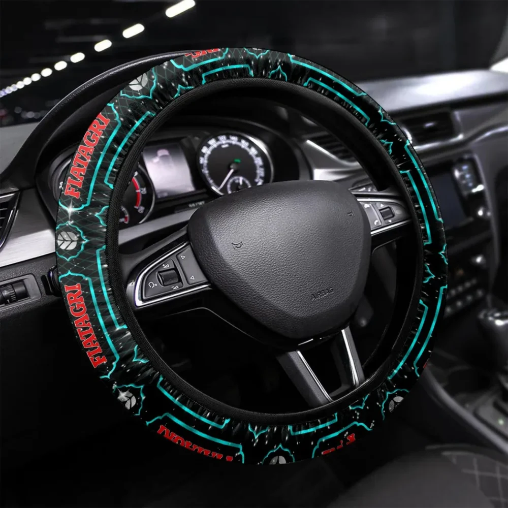 AgriTrek Motors Steering Wheel Cover 3D Print, Everyday Car Enthusiast Cover CAR145 - Cyan