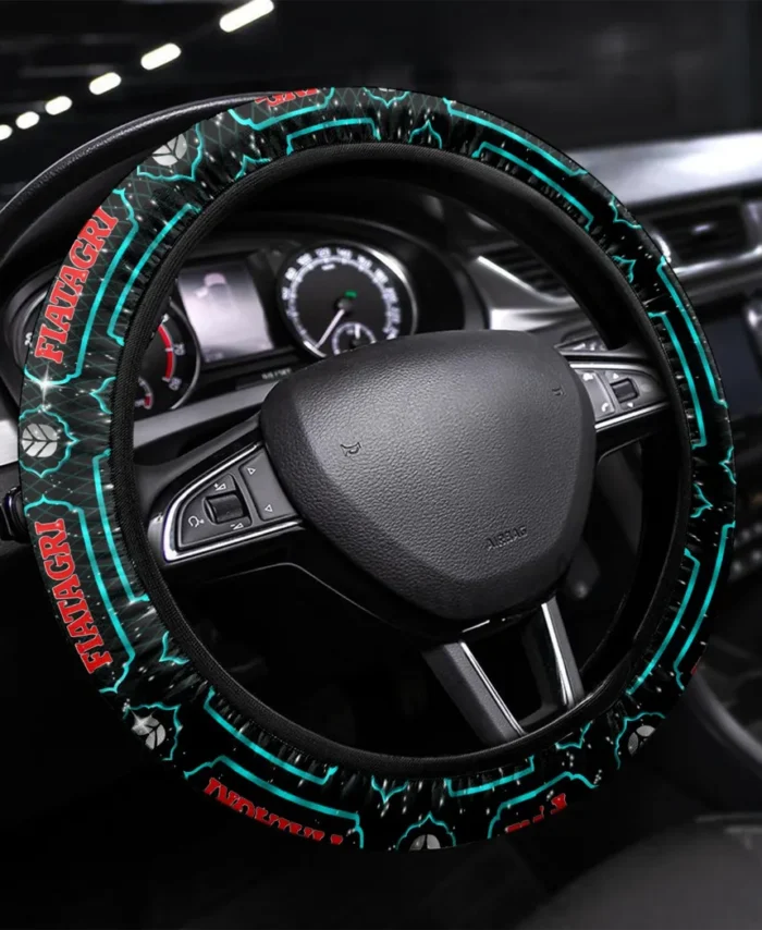 AgriTrek Motors Steering Wheel Cover 3D Print, Everyday Car Enthusiast Cover CAR145 - Cyan