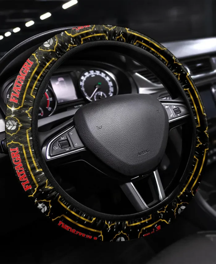 AgriTech Motors Steering Wheel Cover 3D Print, Luxury Driver Comfort Wheel Cover CAR145 - Yellow