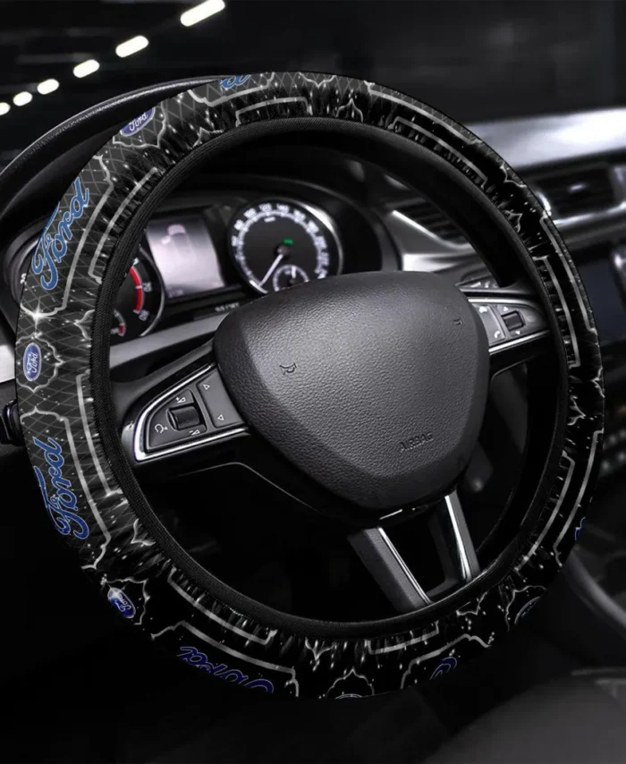 Classic Car Steering Wheel Cover 3D Print, Premium Car Fan Grip Cover CAR550 - White