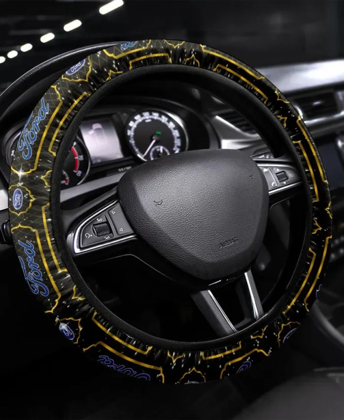 Muscle Car Steering Wheel Cover 3D Print, Custom Ride Control Wheel Cover CAR550 - Yellow