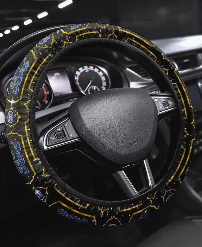 Classic Car Steering Wheel Cover 3D Print, Durable Custom Drive Cover CAR146 - Yellow