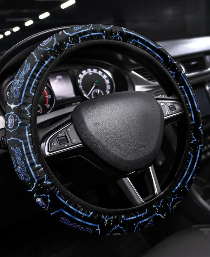 Vintage Ride Steering Wheel Cover 3D Print, Sleek Leather Car Wheel Cover CAR145 - Blue