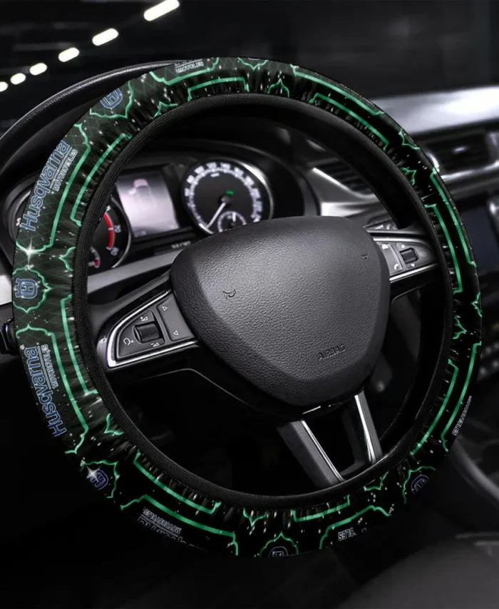 Rugged Trail Machine Steering Wheel Cover 3D Print, Road-Ready Driver Wheel Cover CAR550 - Green