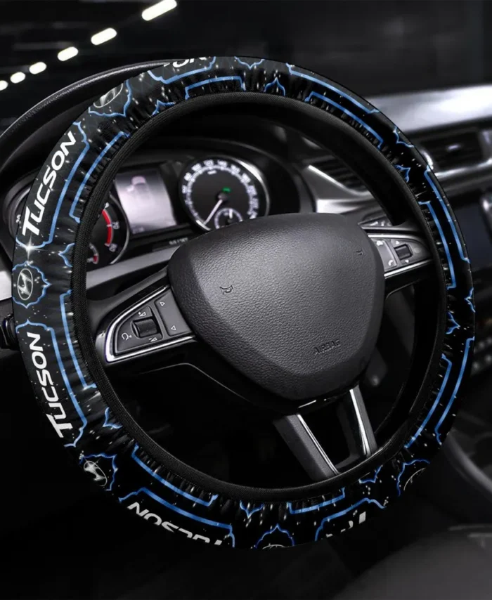 Versatile Utility Steering Wheel Cover 3D Print, Premium Car Fan Grip Cover CAR550 - Blue