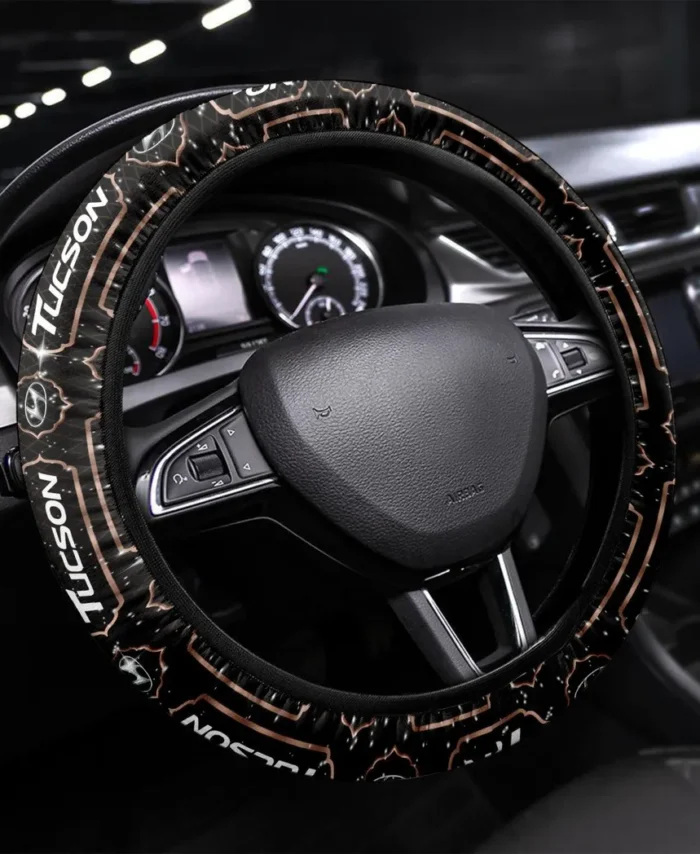 Adventure-Ready SUV Steering Wheel Cover 3D Print, Smooth Ride Steering Cover CAR550 - Brown