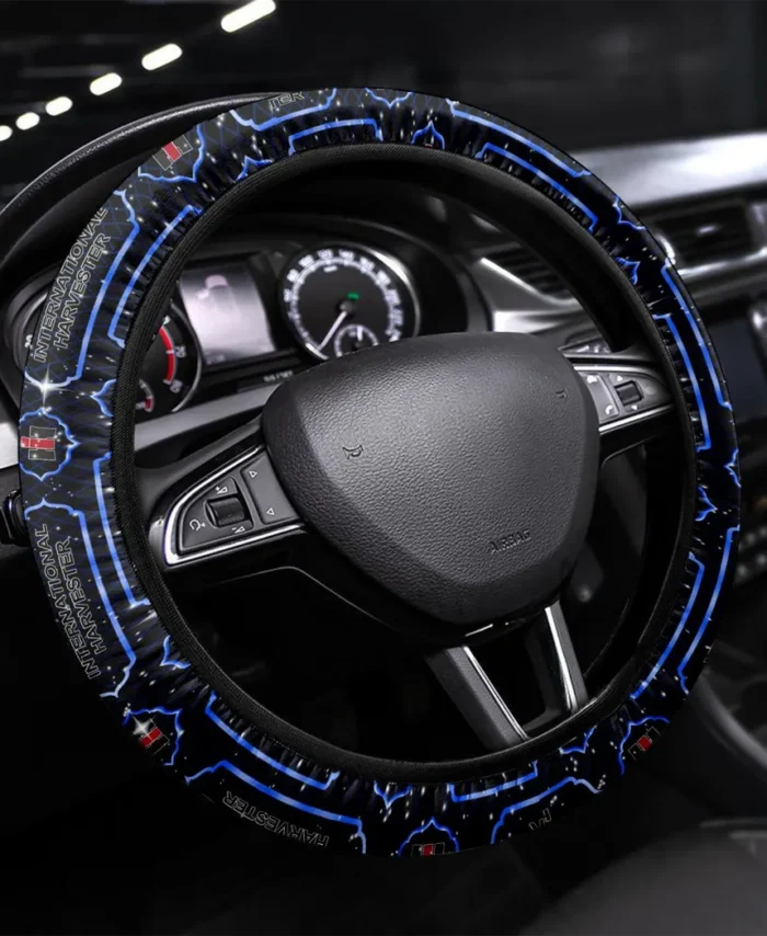 Farm Machine Steering Wheel Cover 3D Print, Performance Grip Steering Cover CAR550 - Blue