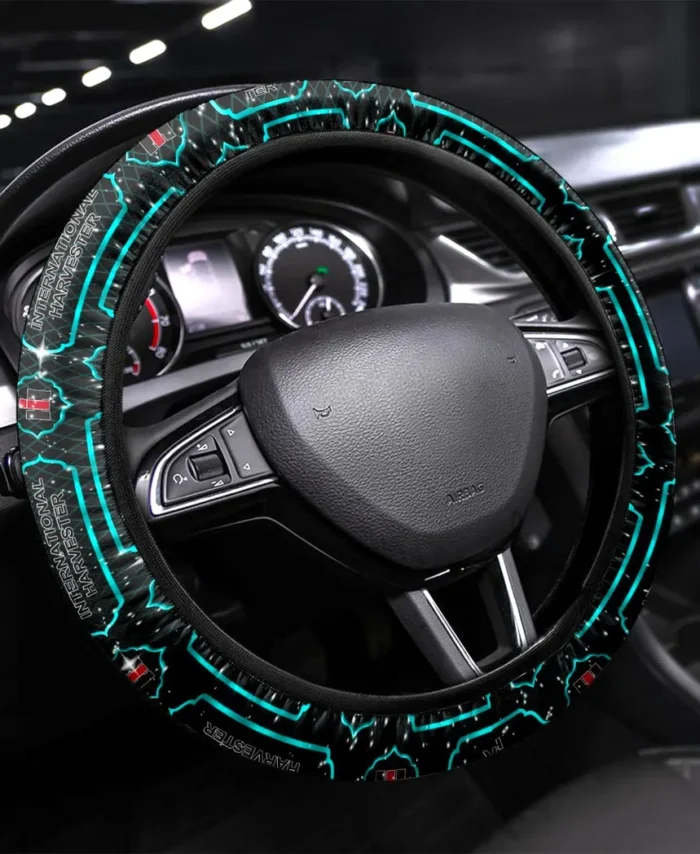 Farm Work Machine Steering Wheel Cover 3D Print, Performance Grip Steering Cover CAR145 - Cyan