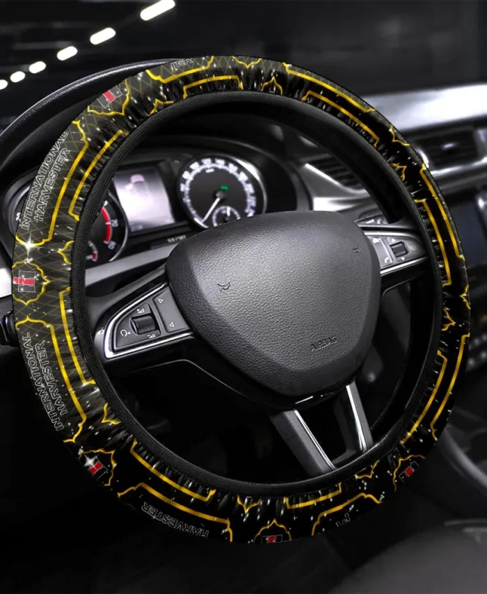 Crop Harvester Steering Wheel Cover 3D Print, Motorsport Style Steering Cover CAR145 - Yellow