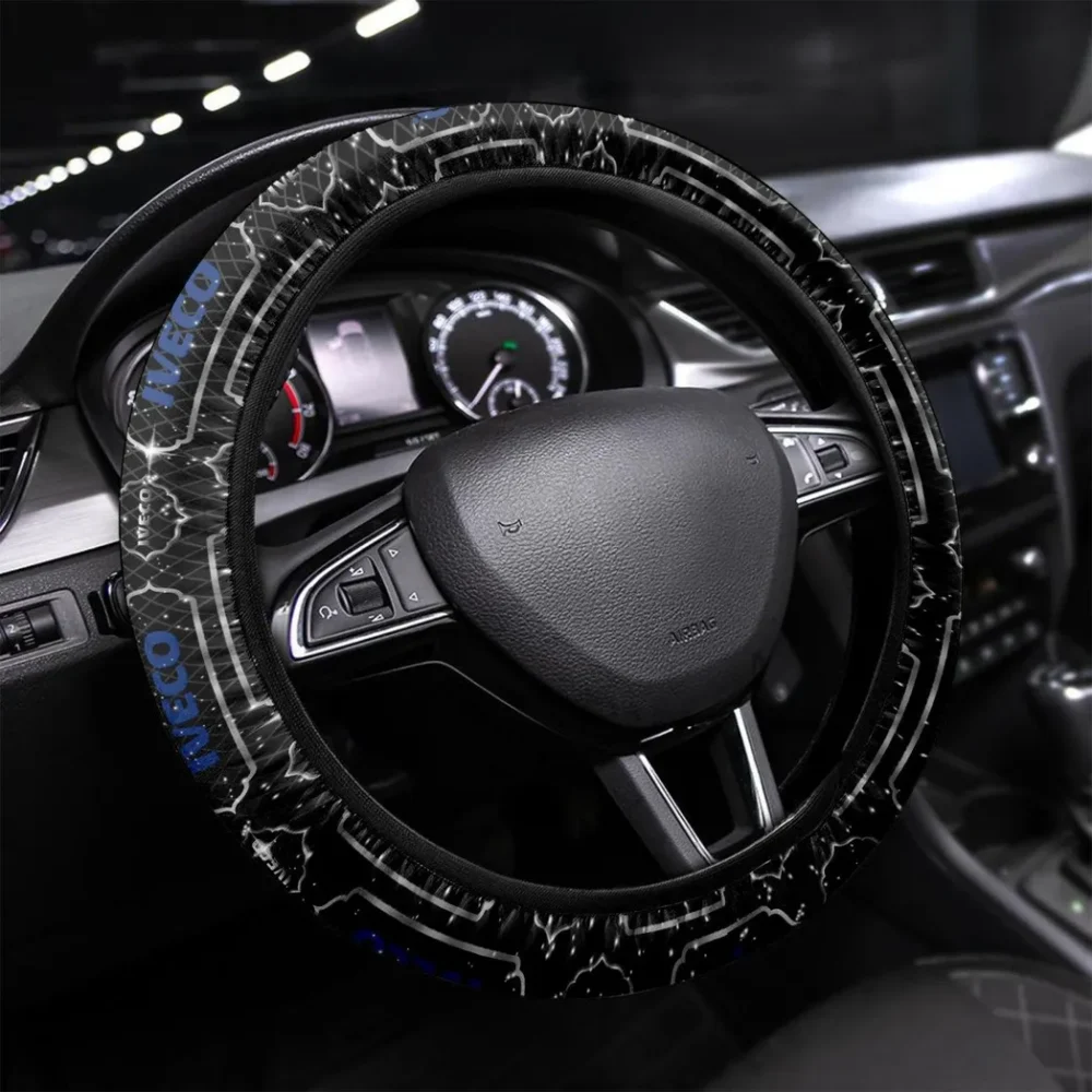 TransportForce Trucks Steering Wheel Cover 3D Print, Driver's Essential Steering Cover CAR550 - White