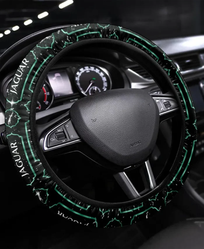 Rugged Outdoor Auto Steering Wheel Cover 3D Print, Premium Car Fan Grip Cover CAR550 - Green