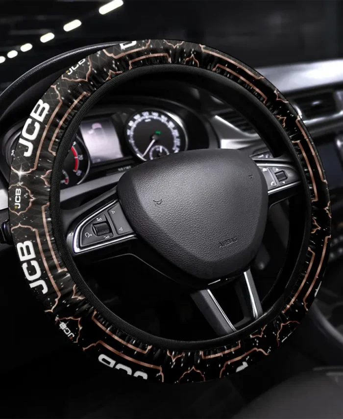 Site Digging Steering Wheel Cover 3D Print, Sporty Road Warrior Cover CAR145 - Brown