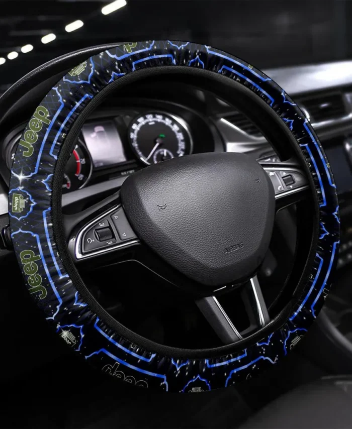 Utility 4x4 Manufacturer Steering Wheel Cover 3D Print, Sport-Inspired Steering Wheel Cover CAR550 - Blue